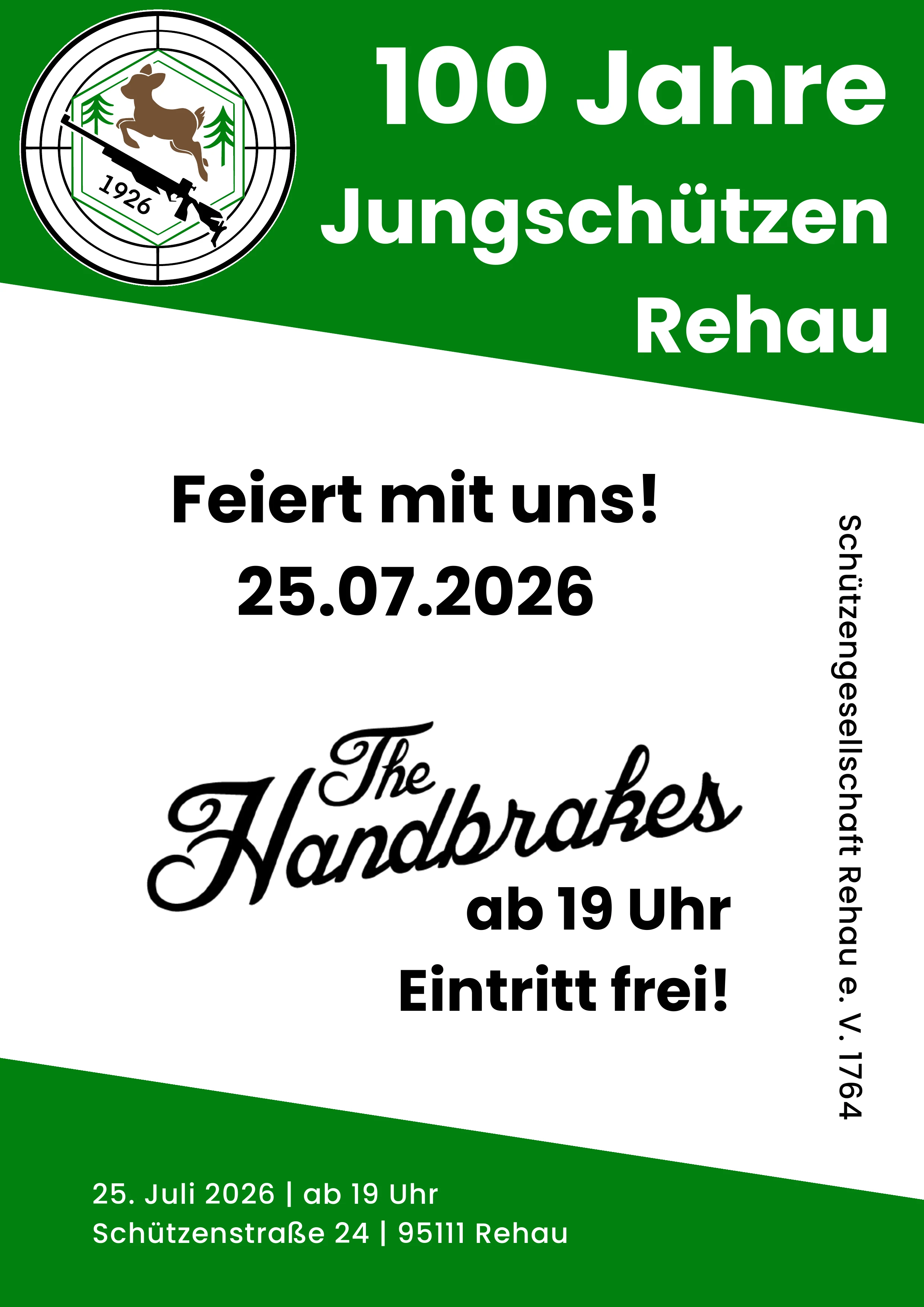 100 Jahre Jungschützen Rehau – Jubiläumsplakat